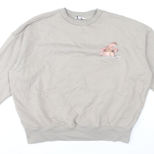 Next Women's Beige Floral Pullover Sweatshirt, M