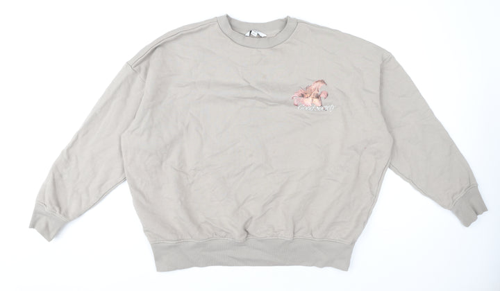 Next Women's Beige Floral Pullover Sweatshirt, M
