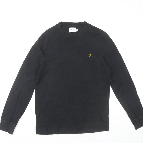 Farah Men's Black Long Sleeve T-Shirt, Medium, Cotton