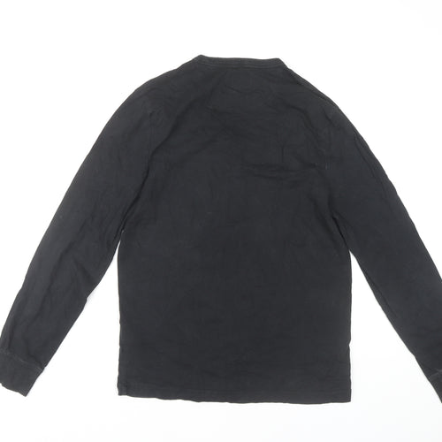 Farah Men's Black Long Sleeve T-Shirt, Medium, Cotton