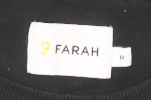 Farah Men's Black Long Sleeve T-Shirt, Medium, Cotton