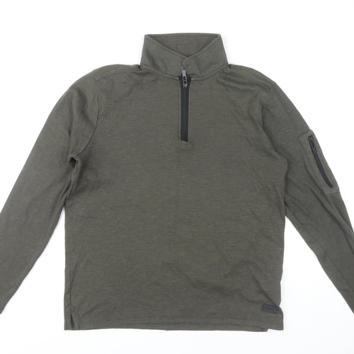 DISSIDENT Men's Green Medium 1/2 Zip Sweatshirt