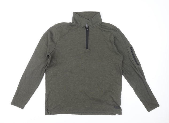 DISSIDENT Men's Green Medium 1/2 Zip Sweatshirt