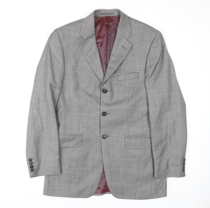Austin Reed Men's Grey Check Blazer, 38L, Long Fit