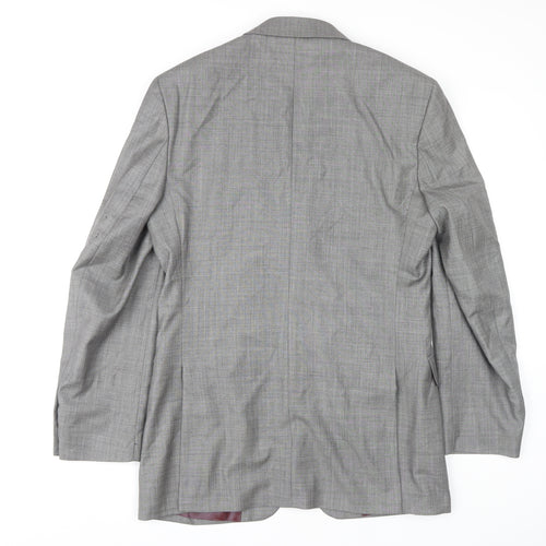 Austin Reed Men's Grey Check Blazer, 38L, Long Fit