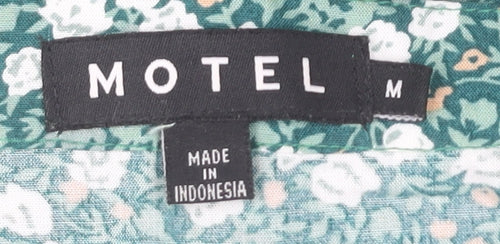 Motel Women's Green Floral Midi Skirt, Size M, Viscose