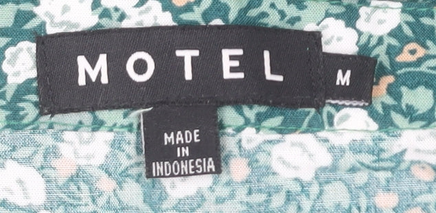 Motel Women's Green Floral Midi Skirt, Size M, Viscose