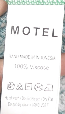 Motel Women's Green Floral Midi Skirt, Size M, Viscose