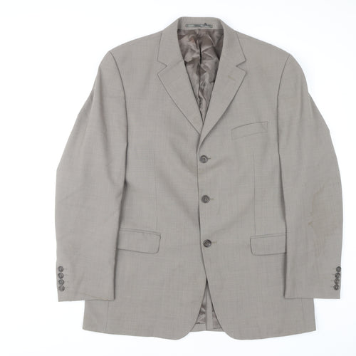 Moss Men's Grey Regular Fit Blazer Jacket 40R
