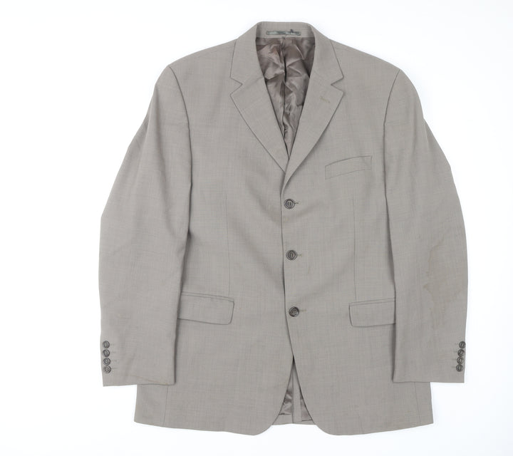 Moss Men's Grey Regular Fit Blazer Jacket 40R