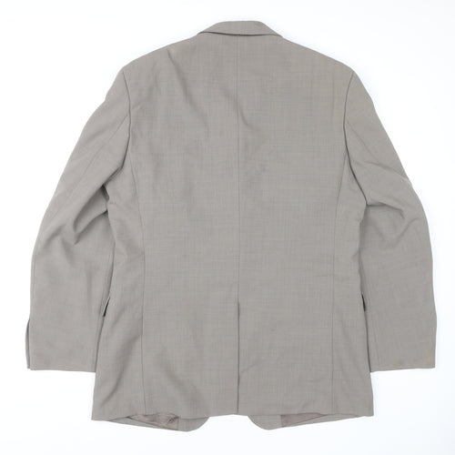 Moss Men's Grey Regular Fit Blazer Jacket 40R