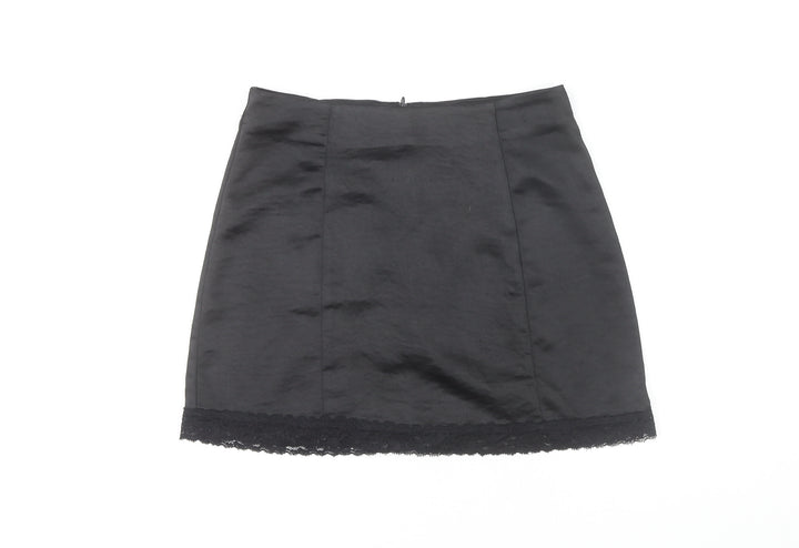 Motel Women's Black Lace Trim Pencil Skirt XS