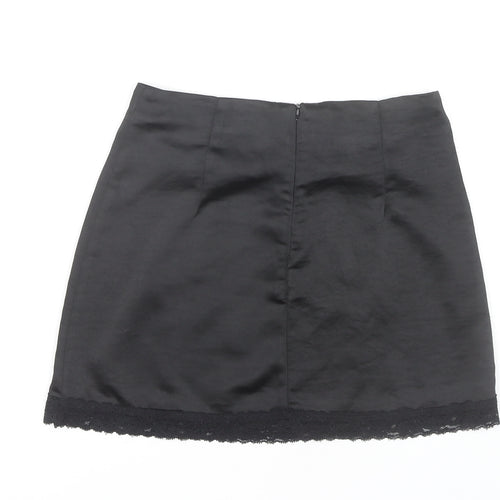 Motel Women's Black Lace Trim Pencil Skirt XS
