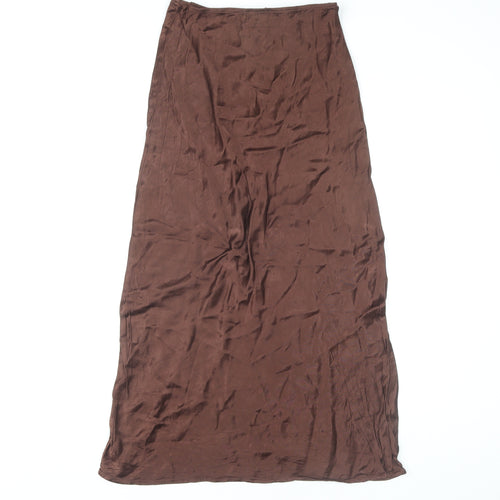 Topshop Women's Brown Long Straight Skirt Size 6