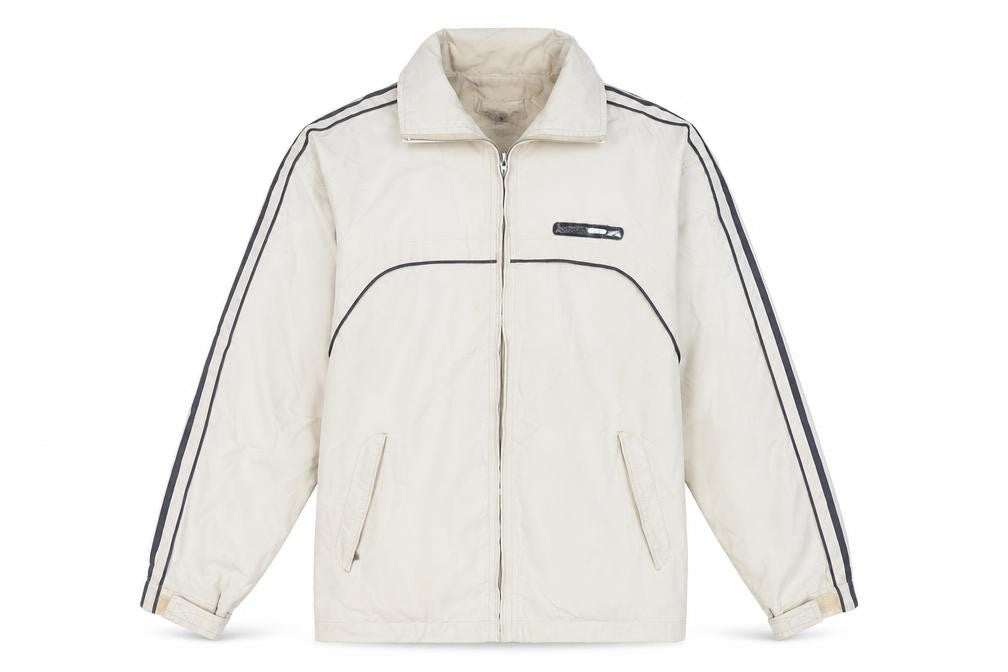 Front view of Bullion Men's Beige Mid-Length Zip Jacket M