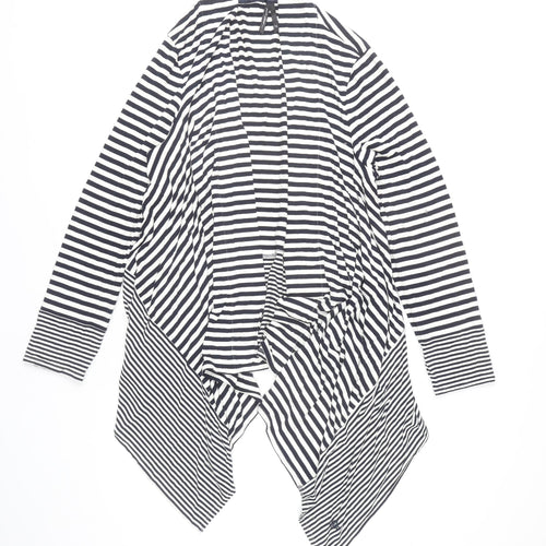 Pure Dash Women's Black Striped Open Front Cardigan Size 16