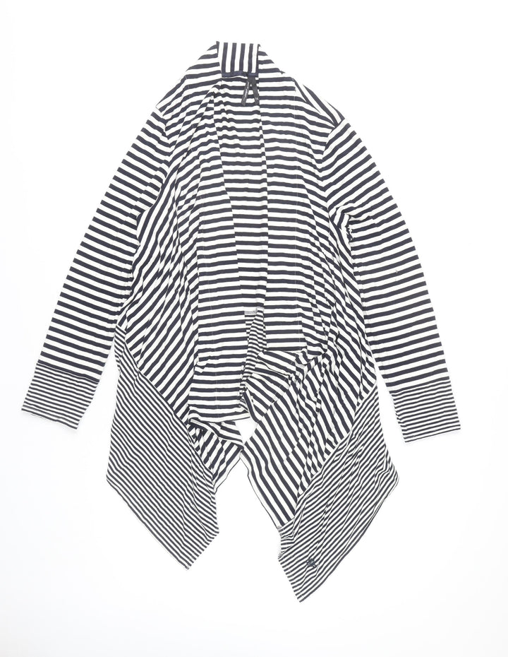Pure Dash Women's Black Striped Open Front Cardigan Size 16