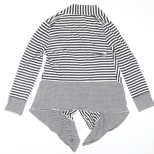Pure Dash Women's Black Striped Open Front Cardigan Size 16
