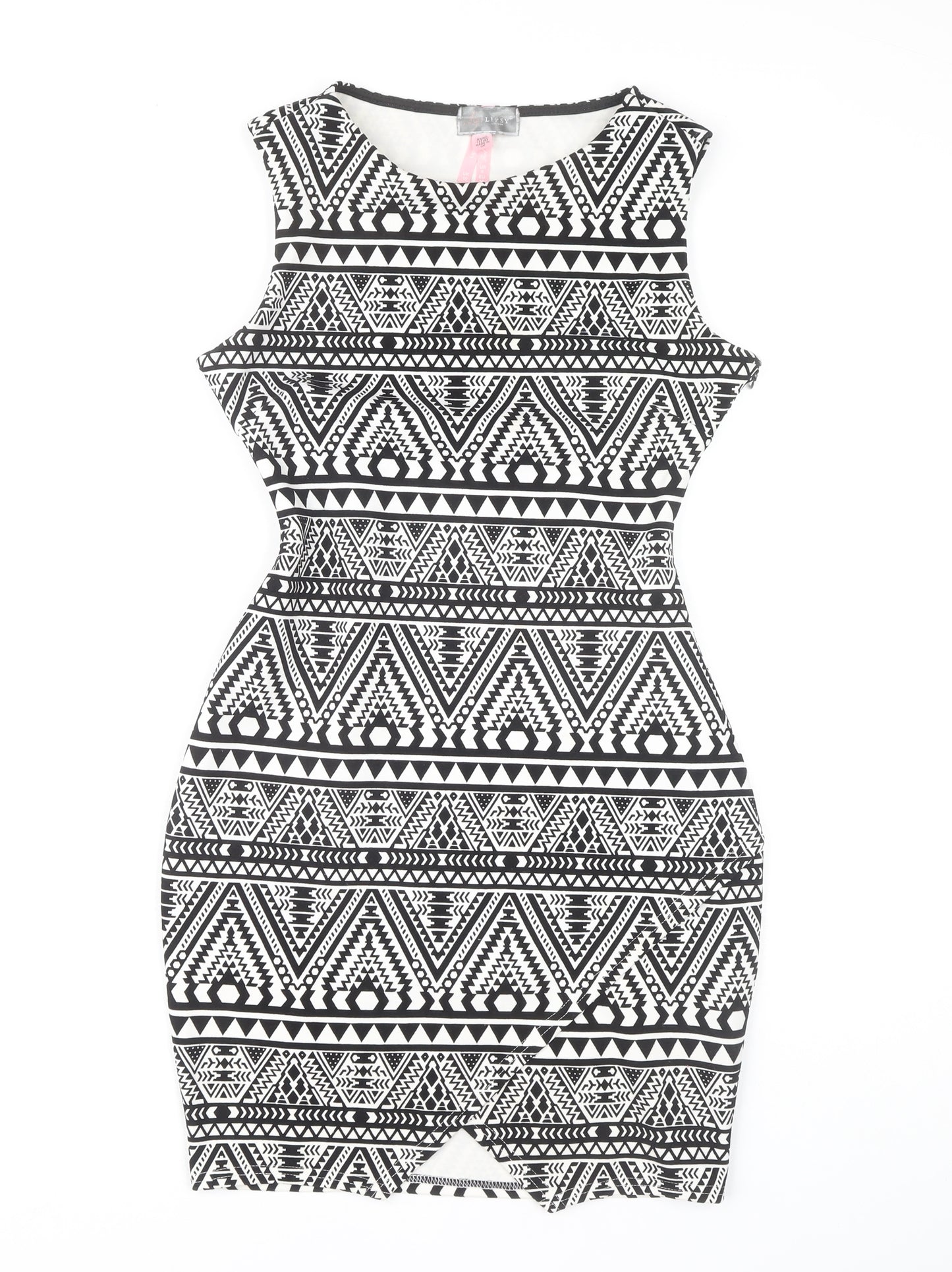 Lipsy Women's Black & White Bodycon Dress Size 10