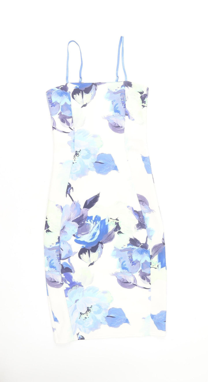 Quiz Women's Multicoloured Floral Bodycon Dress Size 10