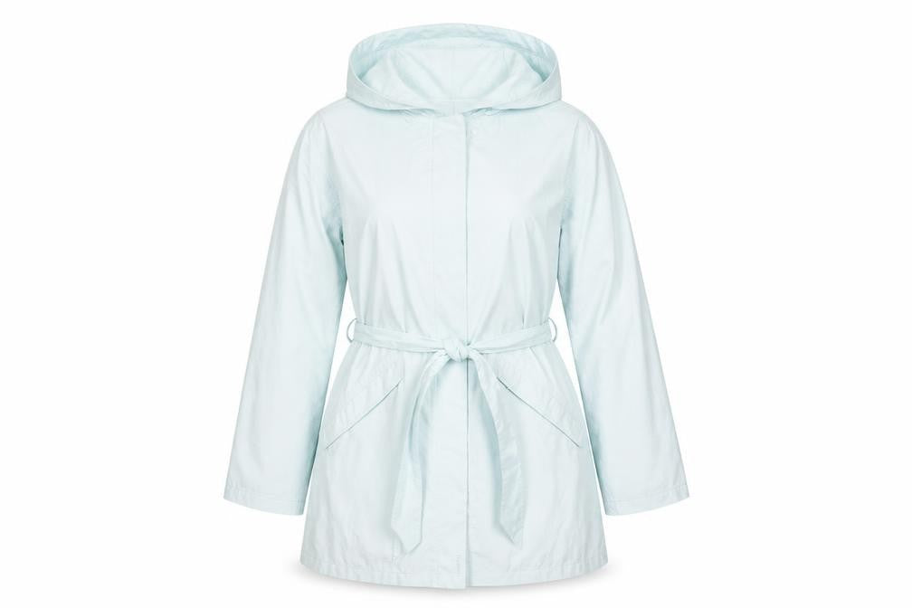 Front view of Rohan Women's Blue Mid-Length Coat M Water Resistant