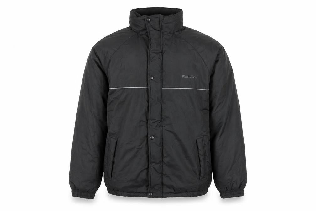 Front view of Pierre Cardin Men's Black 2XL Puffer Jacket