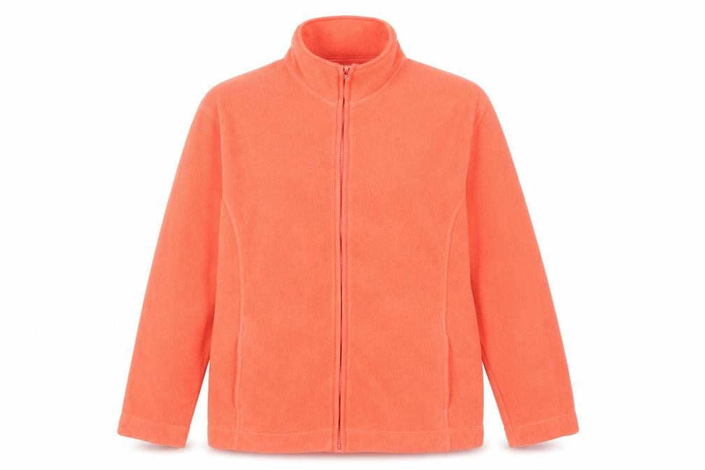Front view of St Bernard Women's Orange Fleece Jacket, size 14