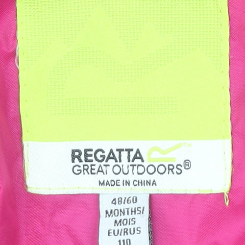 Regatta Girls Pink Hooded Snowsuit 7Y Waterproof Raincoat