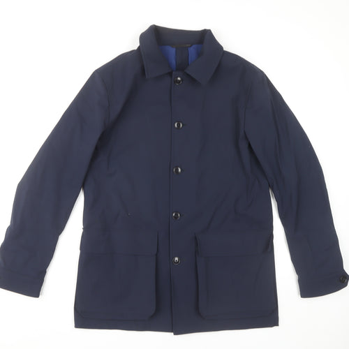 Women's Blue Basic Jacket, Size M, Wool Blend