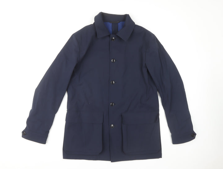 Women's Blue Basic Jacket, Size M, Wool Blend