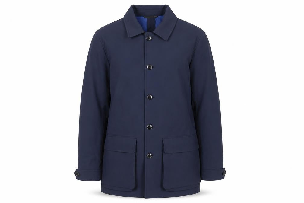 Women's Blue Basic Jacket, Size M, Wool Blend