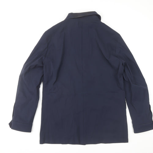 Women's Blue Basic Jacket, Size M, Wool Blend