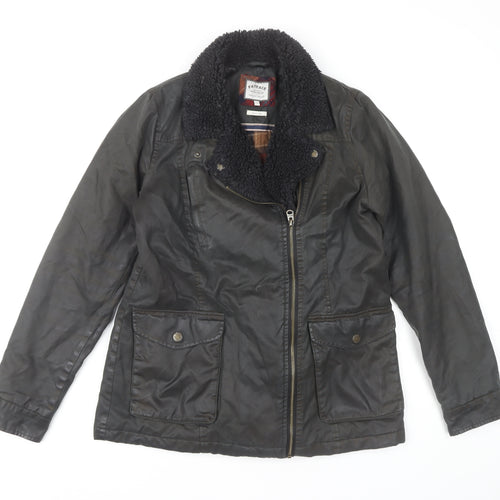 FatFace Women's Black Biker Jacket Size 10
