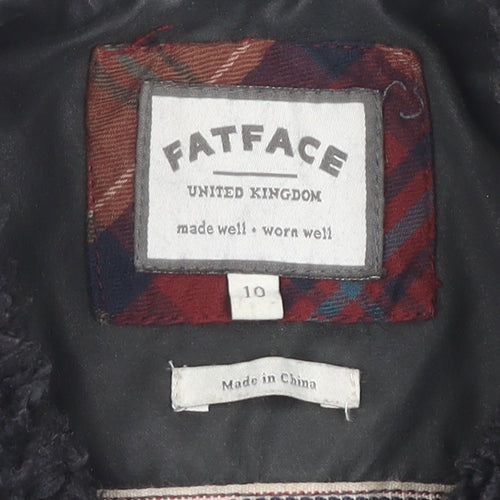 FatFace Women's Black Biker Jacket Size 10