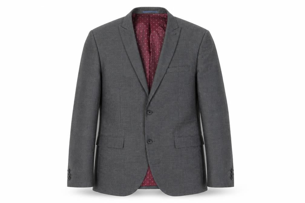 Front view of Next Men's Grey Blazer 40R Classic Single-Breasted