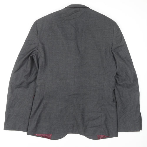 Next Men's Grey Blazer 40R Classic Single-Breasted