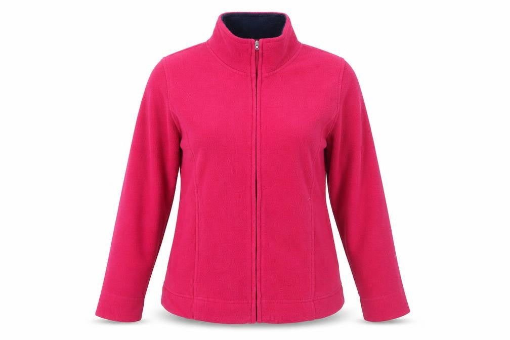 Front view of Isle Women's Red Fleece Jacket, size 10-12