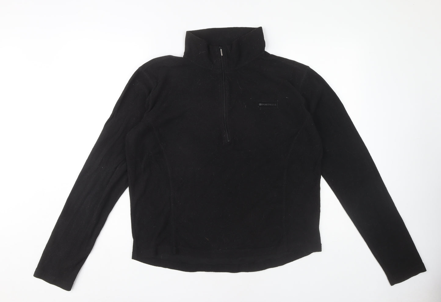 Portwest Men's Black Fleece 1/2 Zip Sweatshirt L