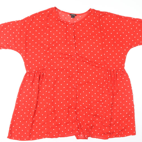 Monki Women's Red Polka Dot A-Line Dress L