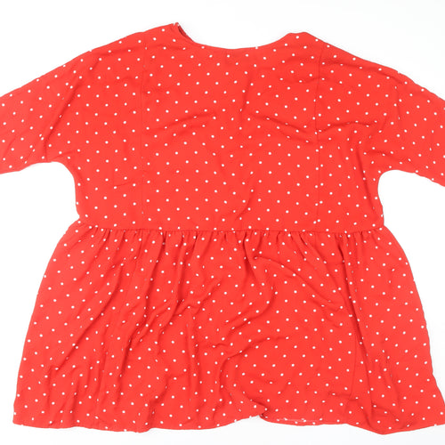 Monki Women's Red Polka Dot A-Line Dress L
