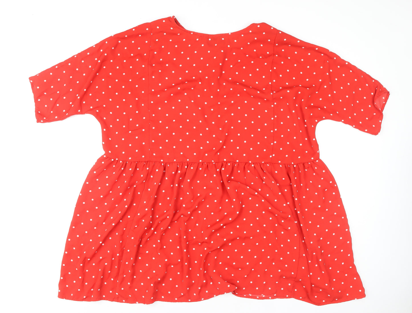 Monki Women's Red Polka Dot A-Line Dress L