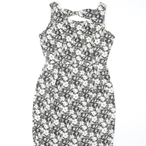 Yumi Women's Floral Dress Black White Size 10 Sleeveless