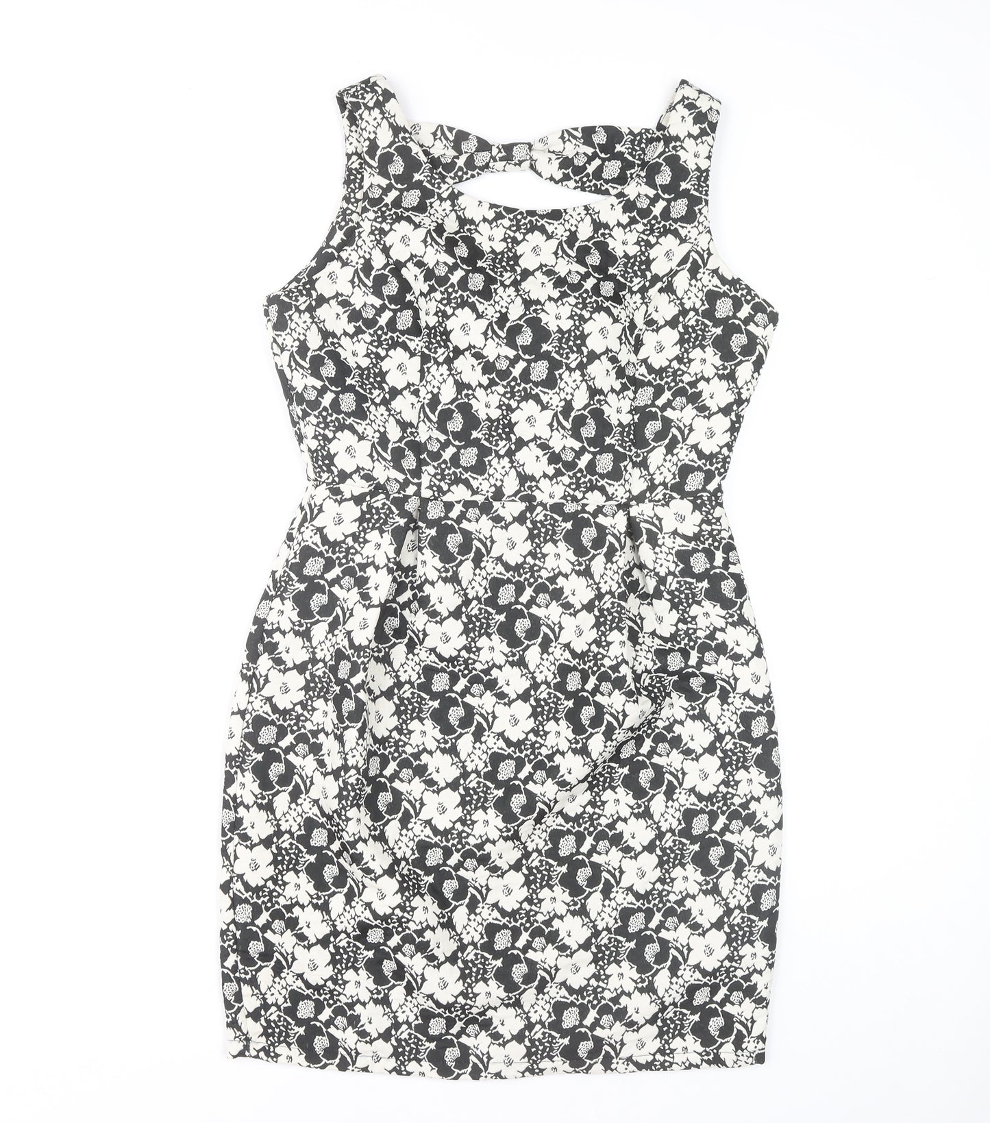 Yumi Women's Floral Dress Black White Size 10 Sleeveless