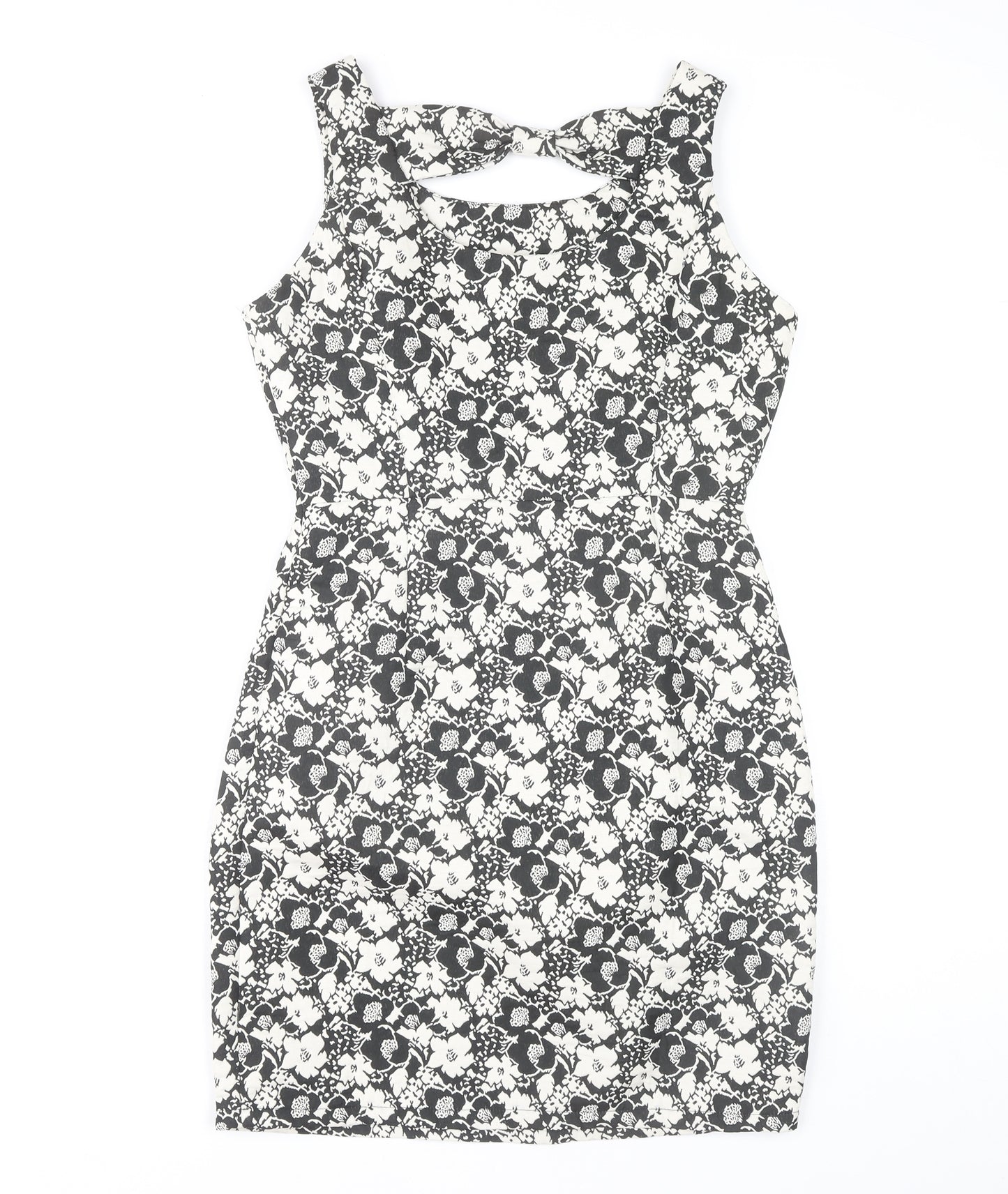 Yumi Women's Floral Dress Black White Size 10 Sleeveless