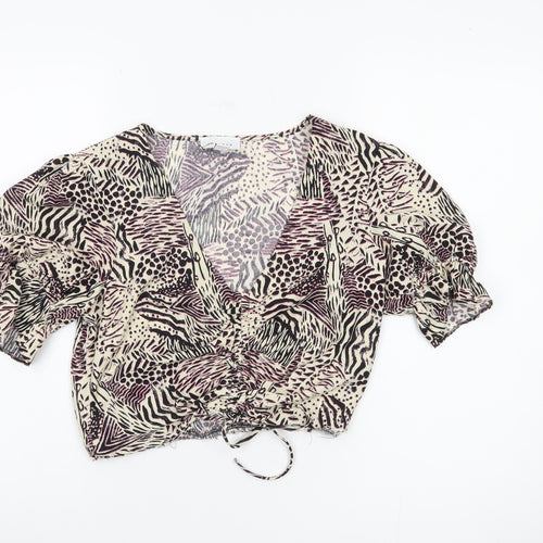 Topshop Women’s Multicoloured Wrap Blouse Size 8