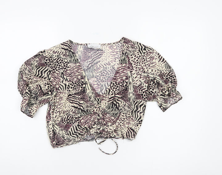 Topshop Women’s Multicoloured Wrap Blouse Size 8