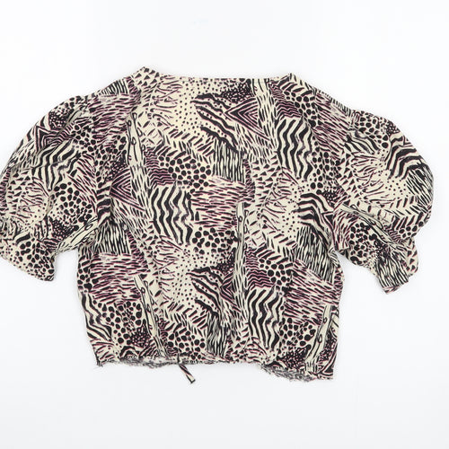 Topshop Women’s Multicoloured Wrap Blouse Size 8