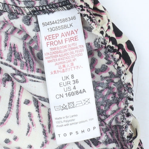 Topshop Women’s Multicoloured Wrap Blouse Size 8