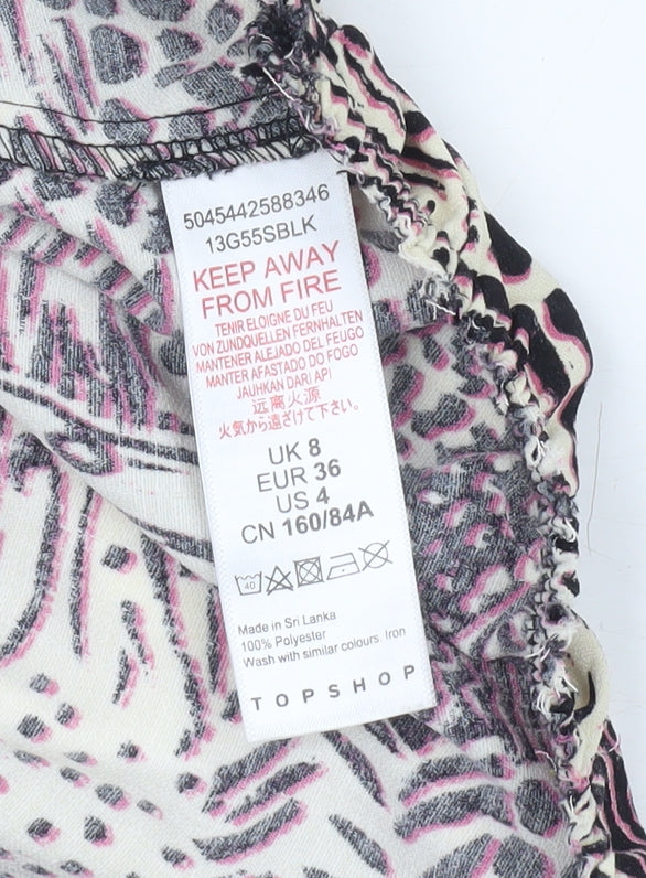 Topshop Women’s Multicoloured Wrap Blouse Size 8
