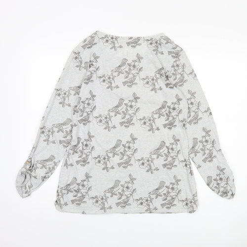 Faithful & True Women's Grey Striped Blouse Size 14